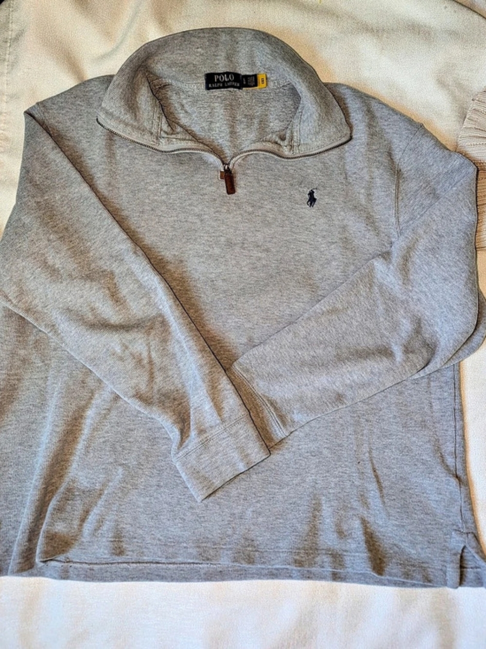 Polo Ralph Lauren Cotton Quarter-Zip Pullover Gray XL